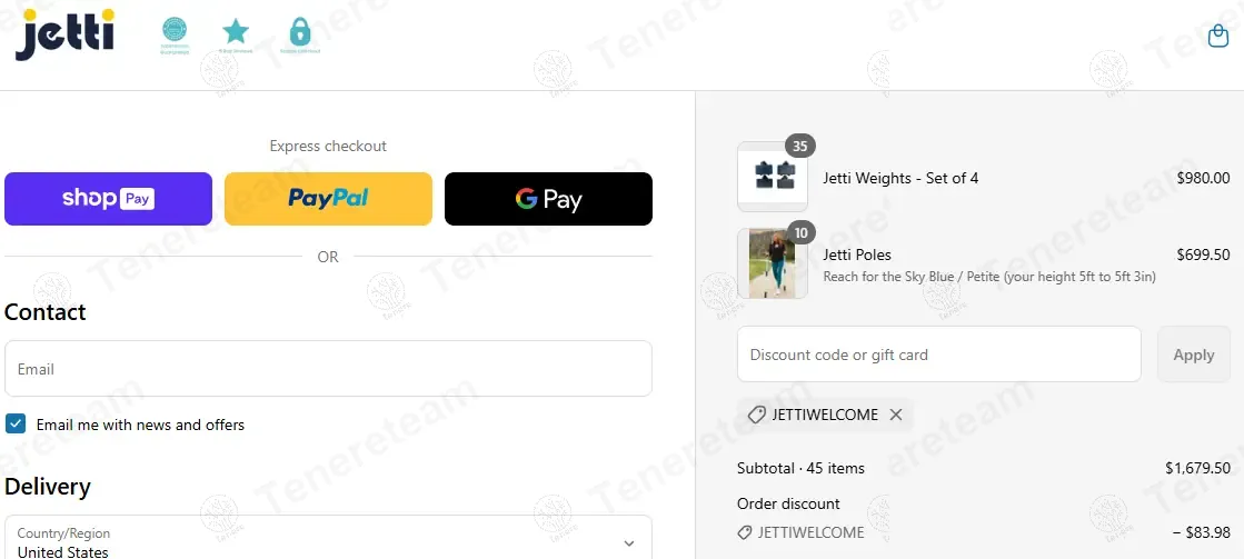 Jetti Fitness coupon code: 5% off with JETTIWELCOME. Tested and valid as 1 year ago.