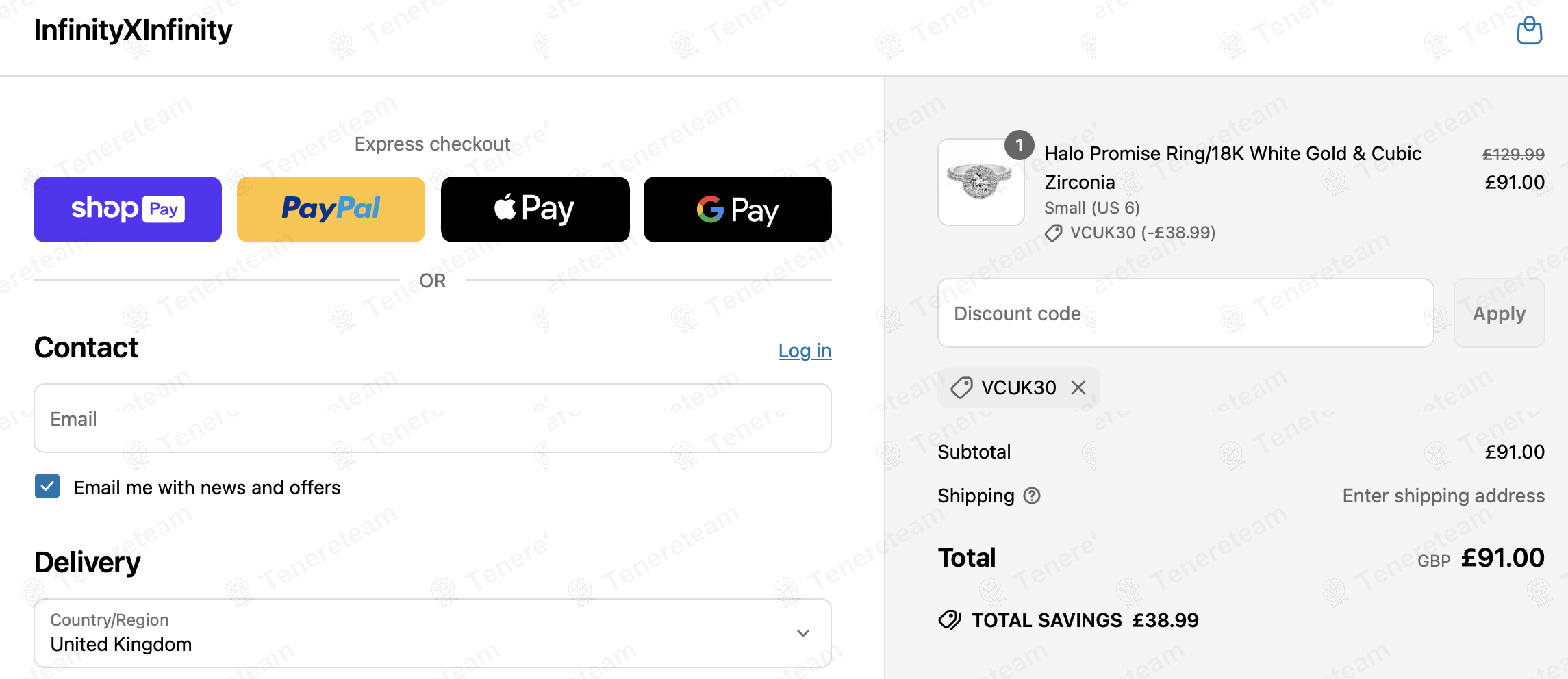 Infinity x Infinity UK coupon code: 30% off with VCUK30. Tested and valid as 1 year ago.