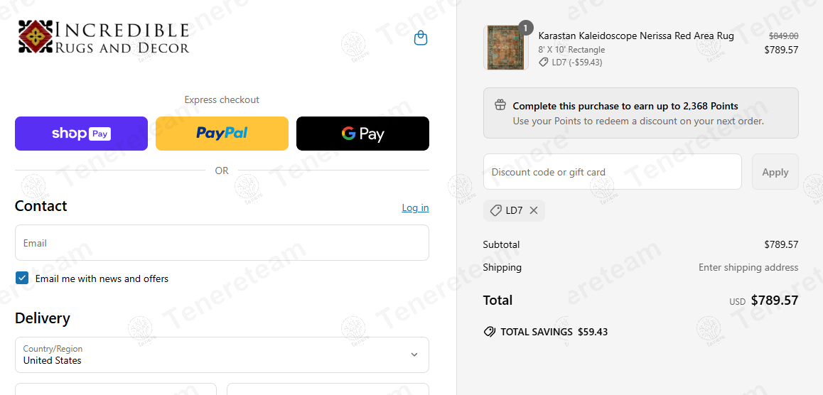 Incredible Rugs And Decor coupon code: 7% off with LD7. Tested and valid as 1 year ago.