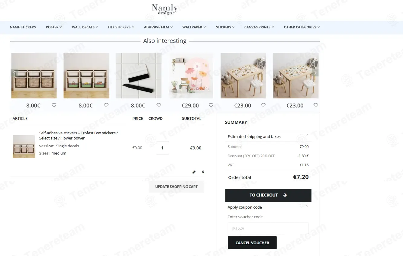 Namly Design coupon code: 20% off with TK152A. Tested and valid as 2 months ago.
