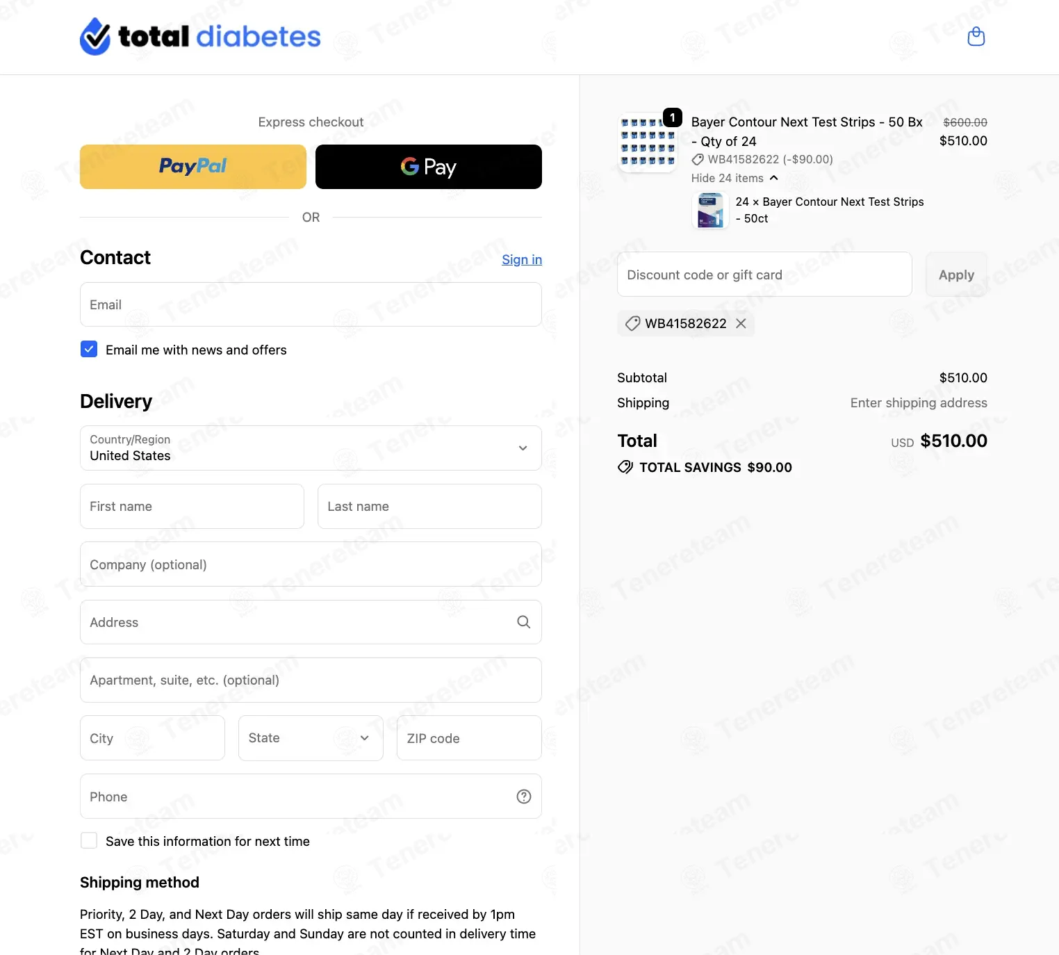 Total Diabetes Supply apply coupon code