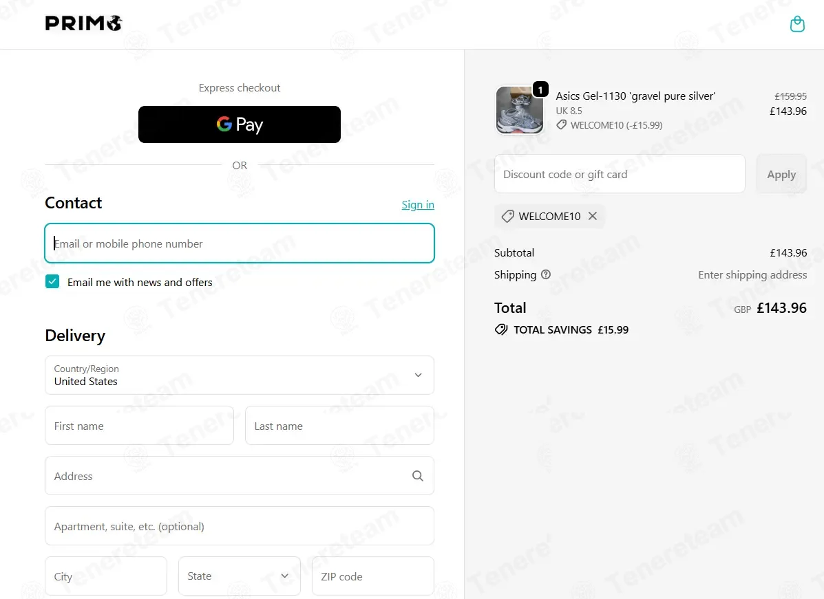 Primo Sports apply coupon code