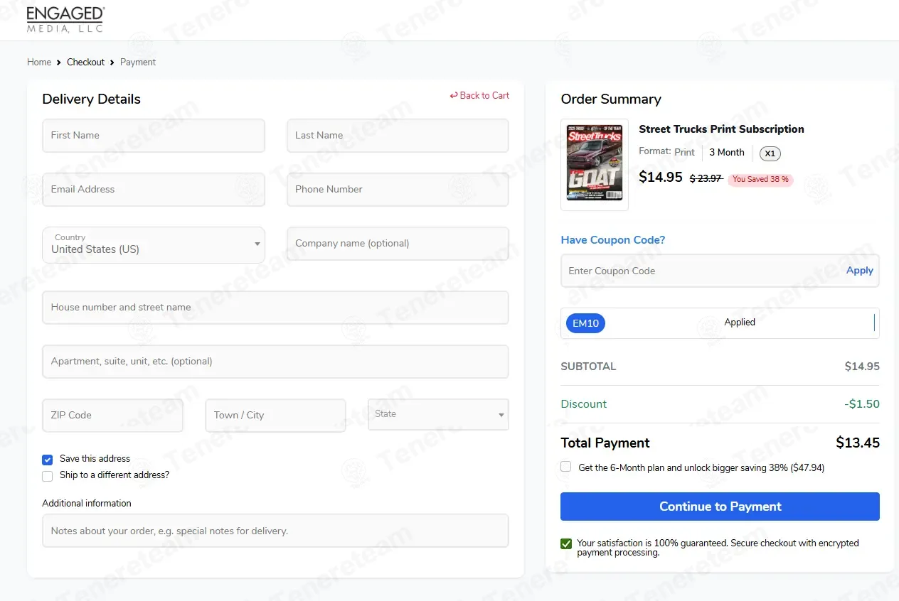 Engaged Media coupon code: 10% off with EM10. Tested and valid as 2 months ago.