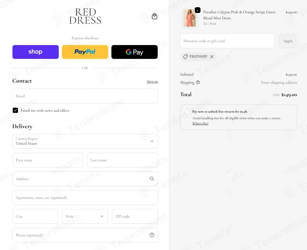 Red Dress Boutique coupon code: Sale off with FREESHIP. Tested and valid as 3 weeks ago.