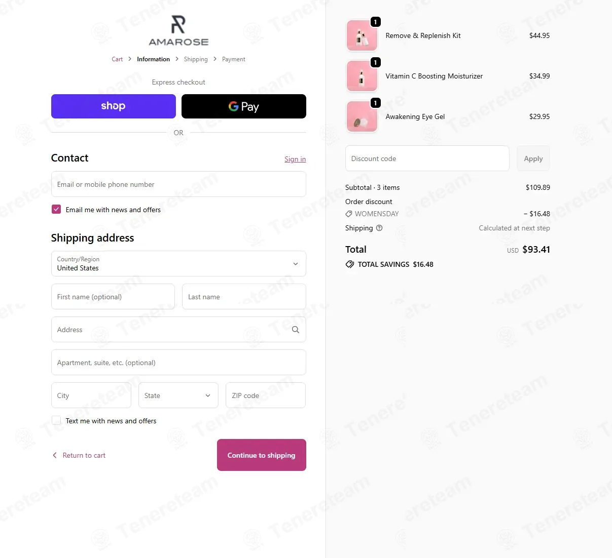 Amarose coupon code: 15% off with WOMENSDAY. Tested and valid as 8 months ago.