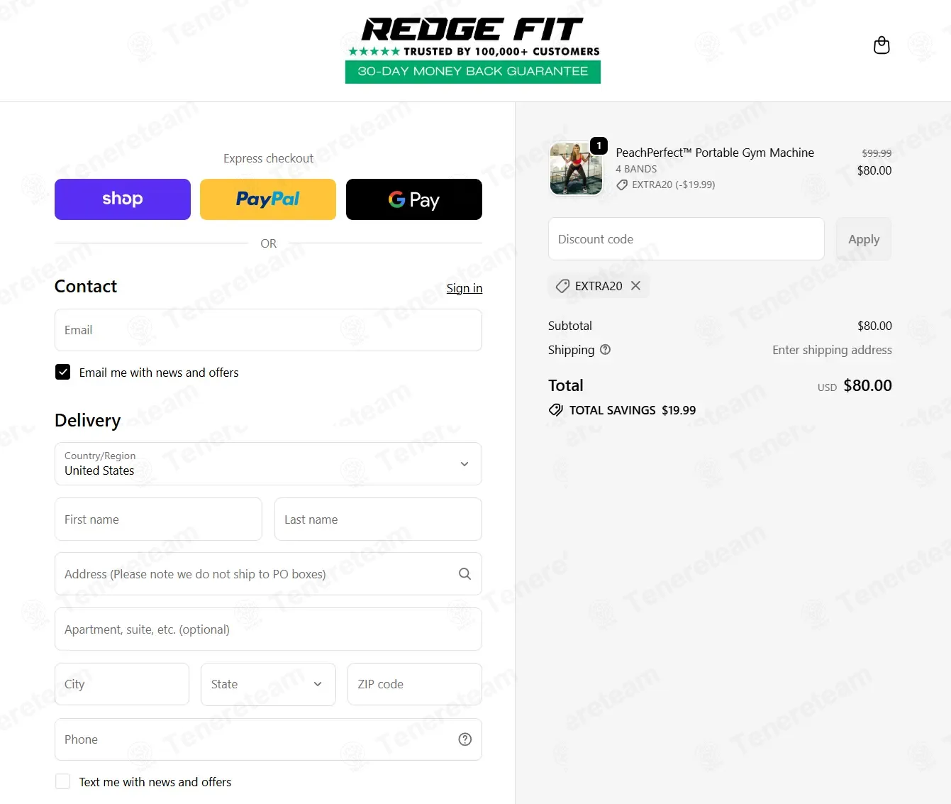 Redge Fit coupon code: 20% off with EXTRA20. Tested and valid as 5 months ago.
