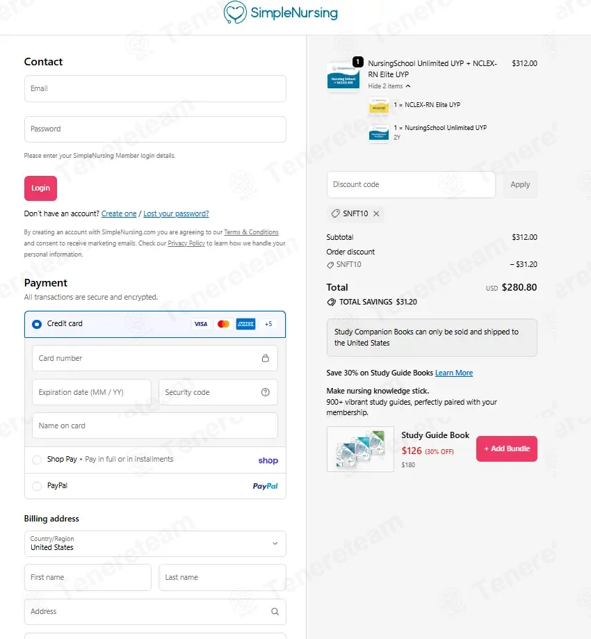 Simple Nursing coupon code: 10% off with SNFT10. Tested and valid as 1 week ago.