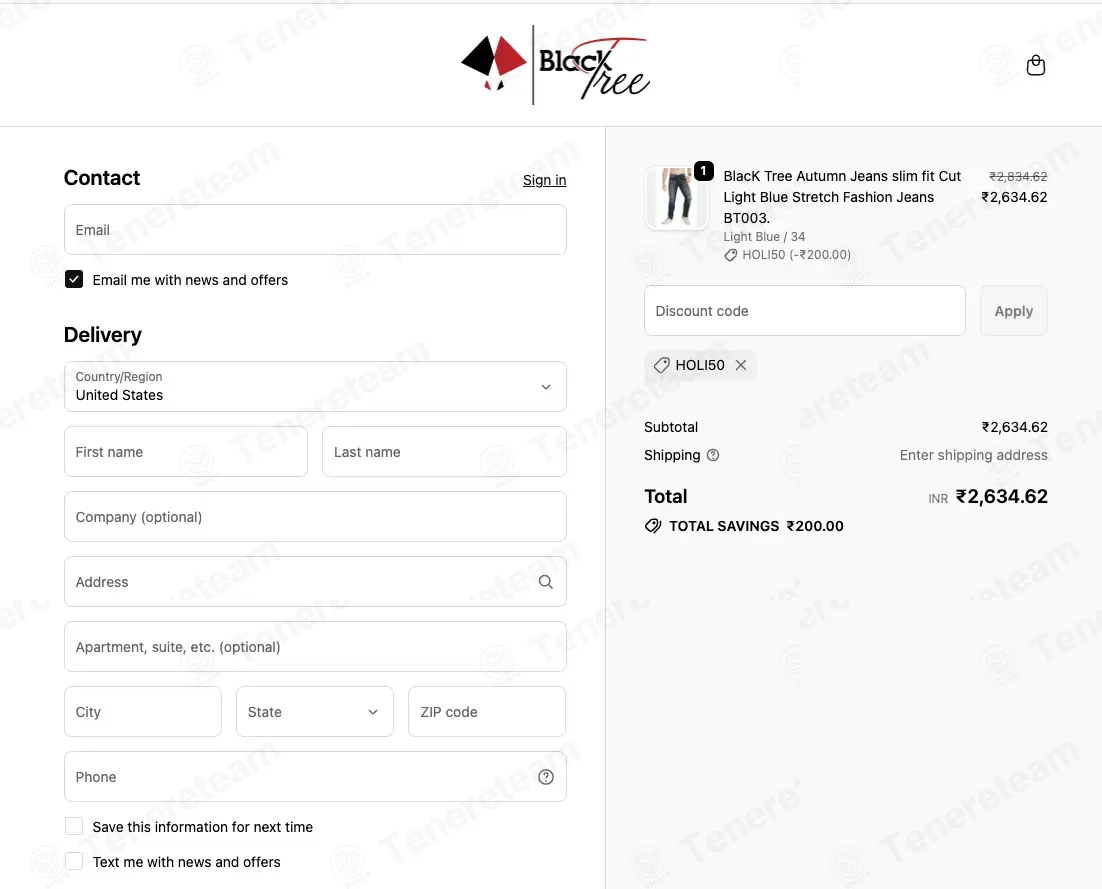 My Black Tree coupon code: Rs200 off with HOLI50. Tested and valid as 1 month ago.