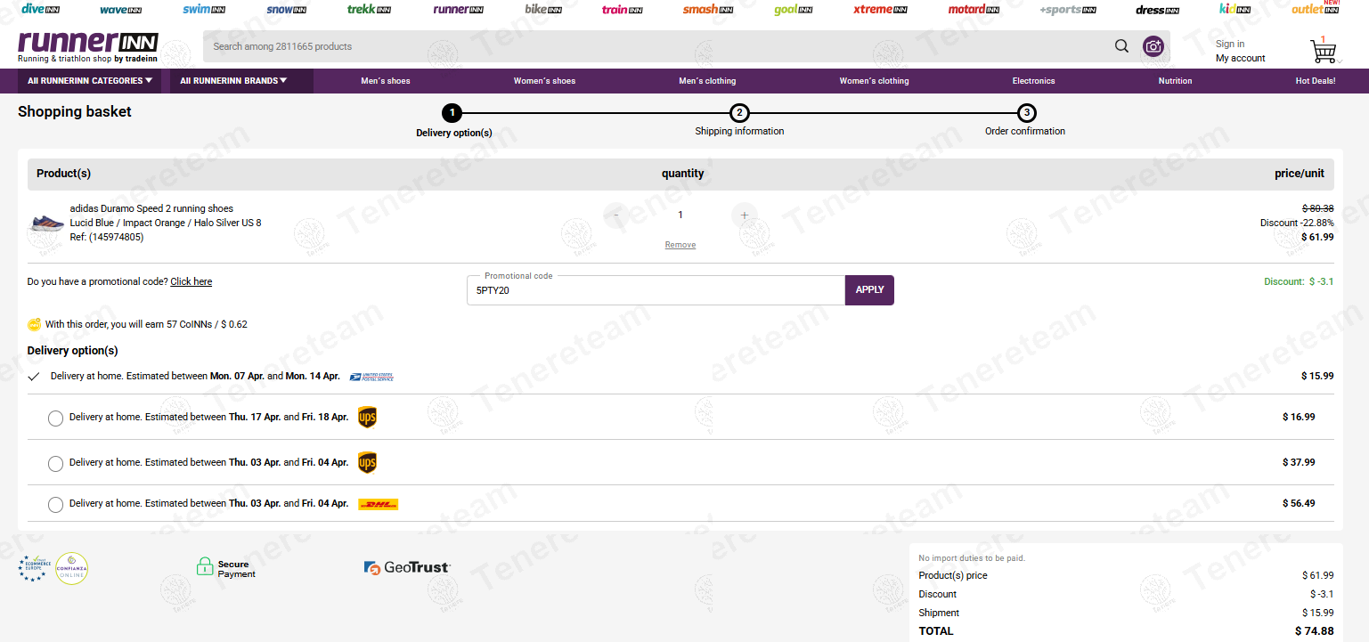 RunnerINN coupon code: 5% off with 5PTY20. Tested and valid as 1 year ago.