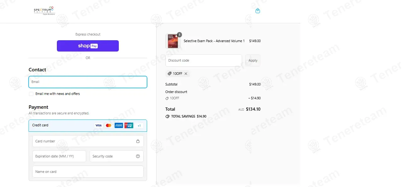 Spectrum Tuition Digital Shop apply coupon code