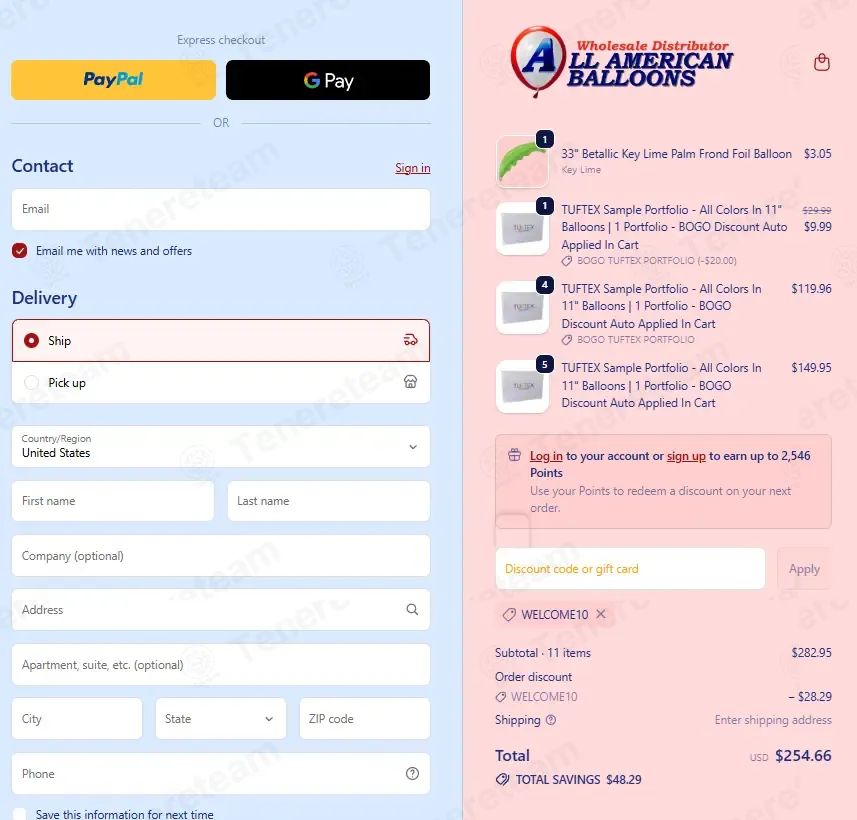 All American Balloons coupon code: 10% off with WELCOME10. Tested and valid as 6 months ago.