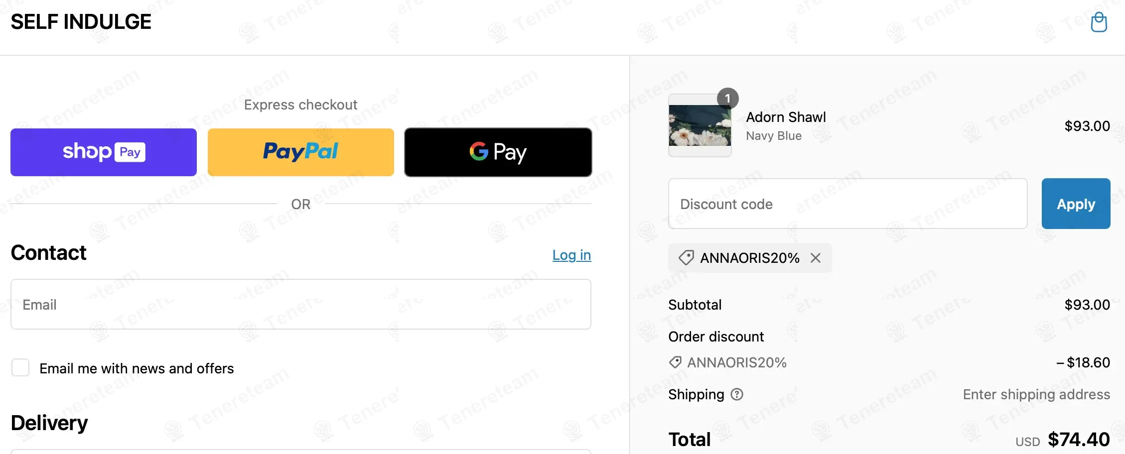 Self-Indulge coupon code re-checked and confirmed working at checkout