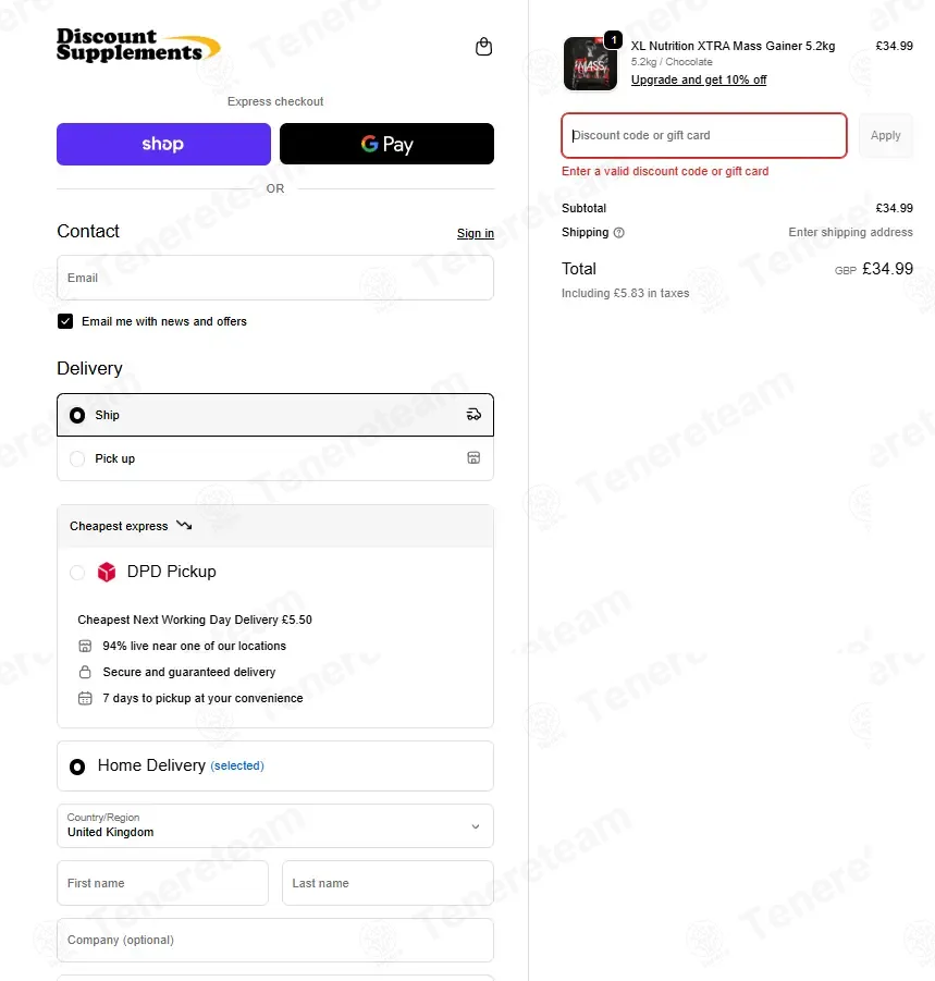Discount Supplements UK coupon code: 5% off with WFLHLJ. Tested and valid as 2 months ago.