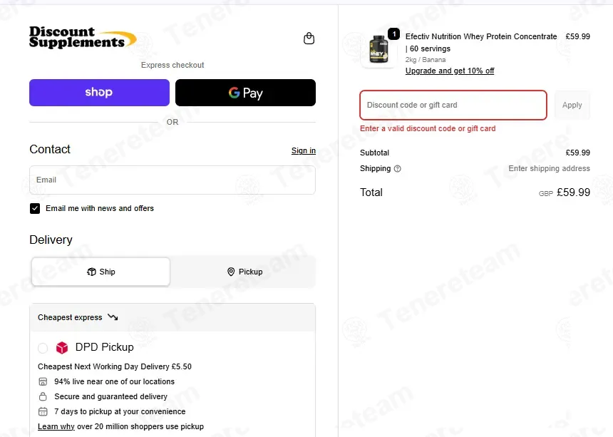 Discount Supplements UK coupon code: 5% off with WFLHLJ. Tested and valid as 2 months ago.
