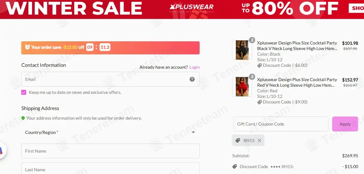 PlusSizeFix coupon code: $15 off with XH15. Tested and valid as 1 year ago.
