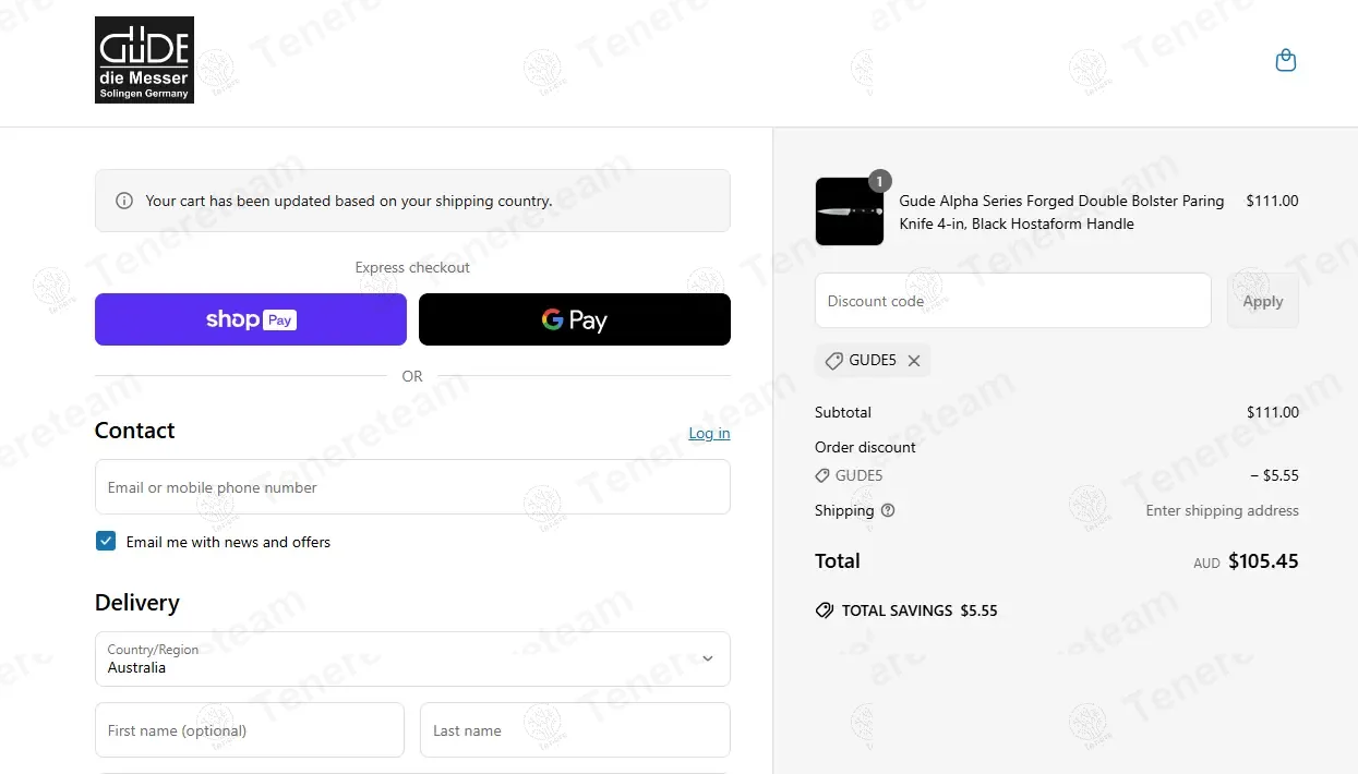 Gude Shop Usa coupon code: 5% off with GUDE5. Tested and valid as 1 year ago.
