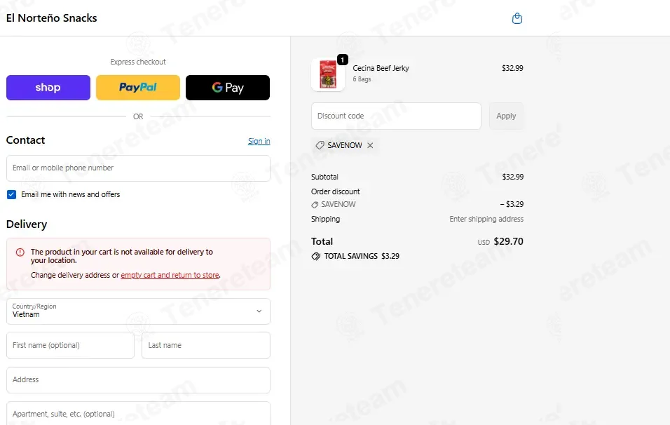El Norteno Snacks coupon code: 10% off with SAVENOW. Tested and valid as 2 months ago.