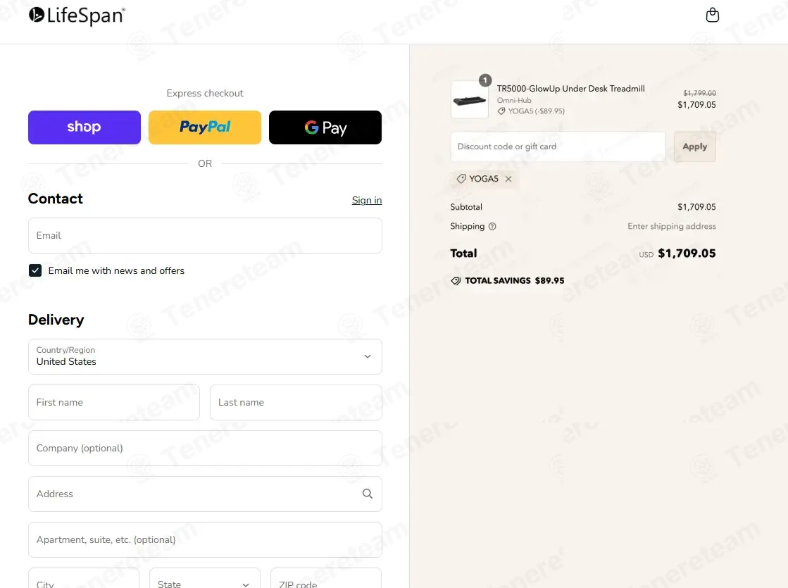 Lifespanfitness.com coupon code: 5% off with YOGA5. Tested and valid as 7 months ago.