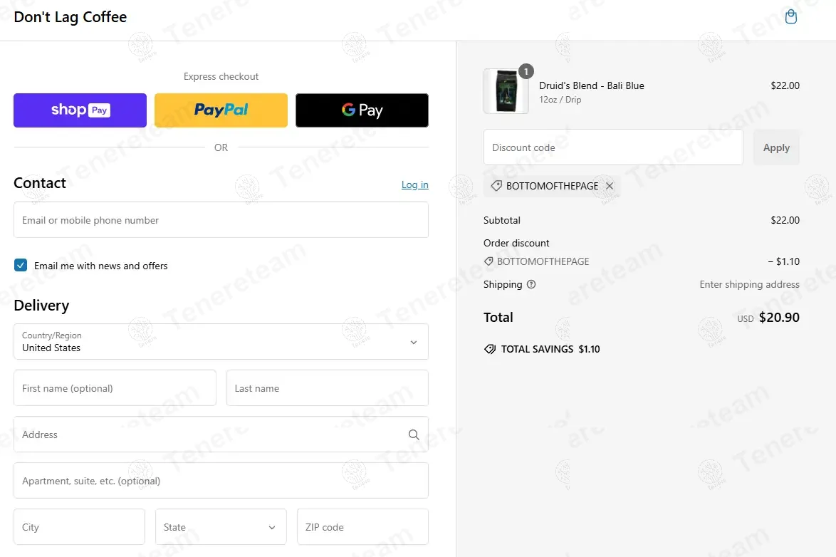 Dontlag Coffee coupon code: 5% off with BOTTOMOFTHEPAGE. Tested and valid as 1 year ago.