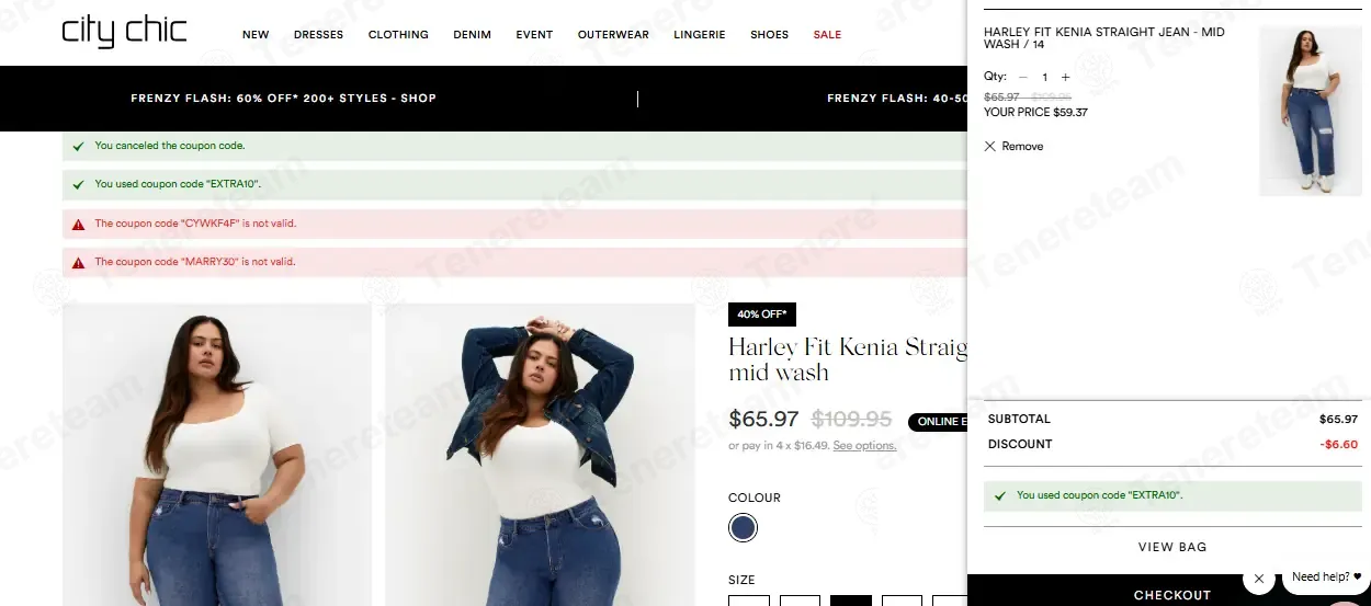 City Chic Australia coupon code: 10% off with EXTRA10. Tested and valid as 2 weeks ago.