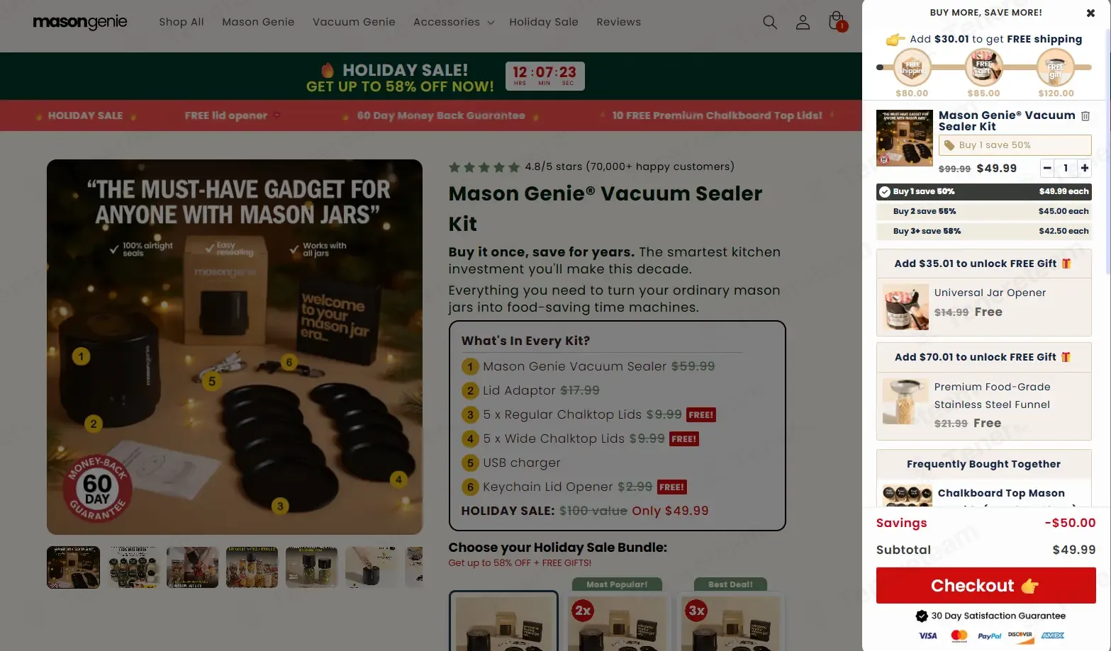 Mason Genie coupon code: 50% off with SPECIALOFFER-6KQTSBHM344. Tested and valid as 4 months ago.