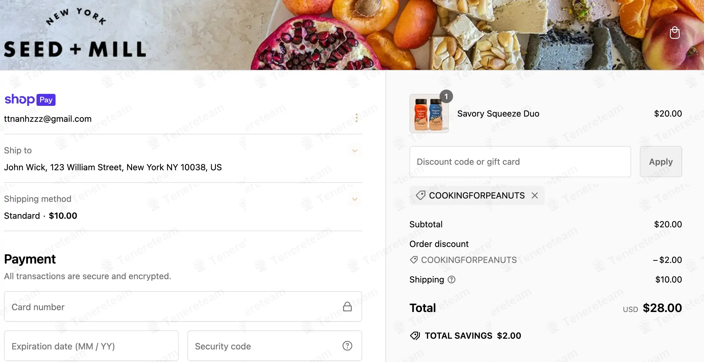 Seed and Mill coupon code: 10% off with COOKINGFORPEANUTS. Tested and valid as 1 year ago.