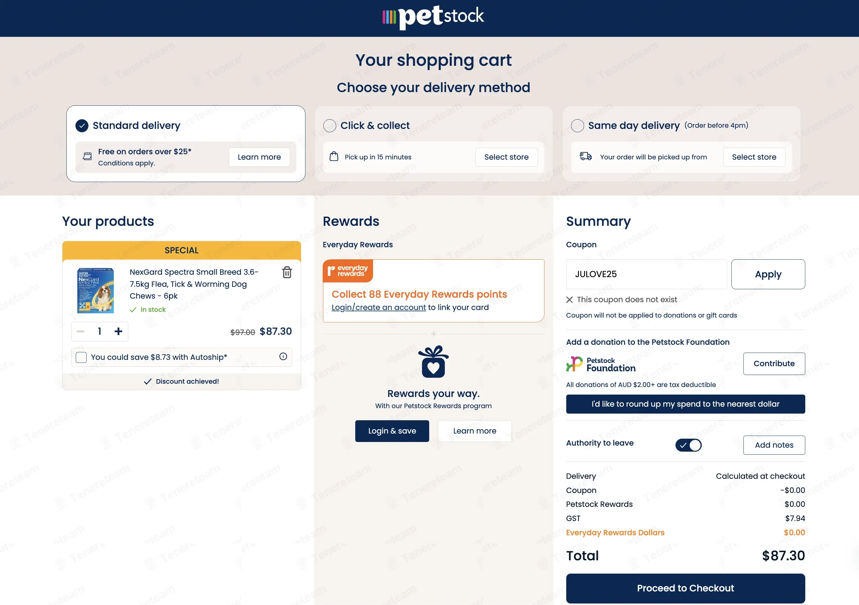 PETstock AU coupon code: 25% off with JULOVE25. Tested and valid as 1 week ago.