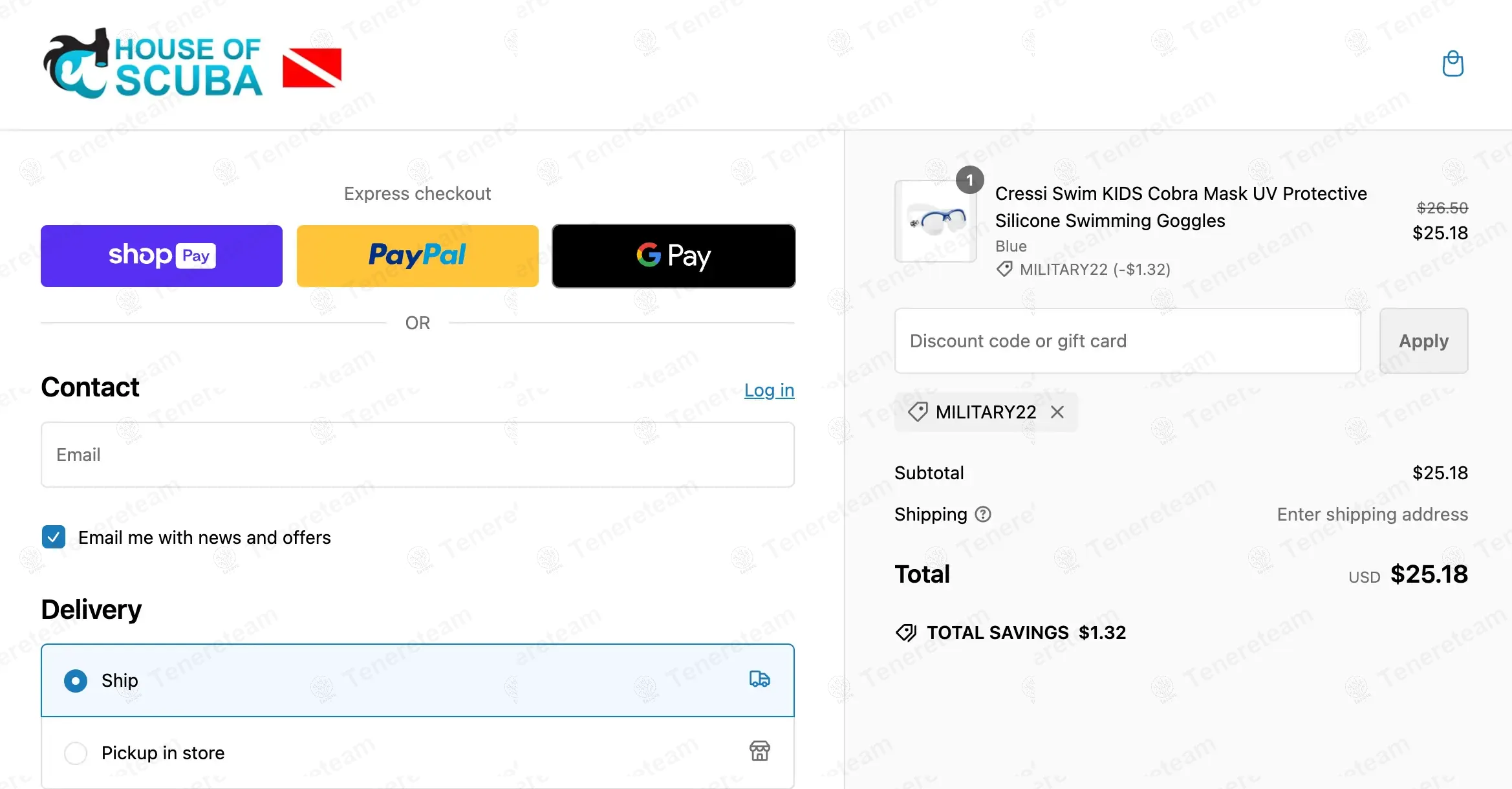 House of Scuba coupon code: 5% off with Military22. Tested and valid as 1 year ago.