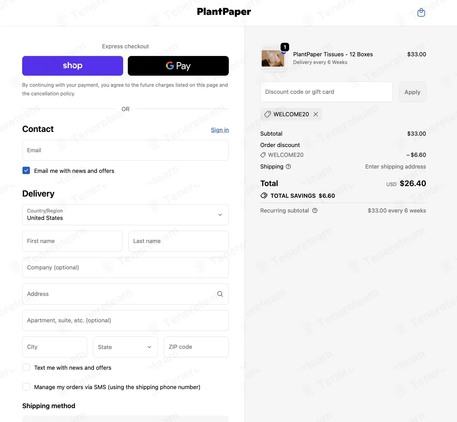 Plant Paper coupon code: 20% off with WELCOME20. Tested and valid as 2 weeks ago.