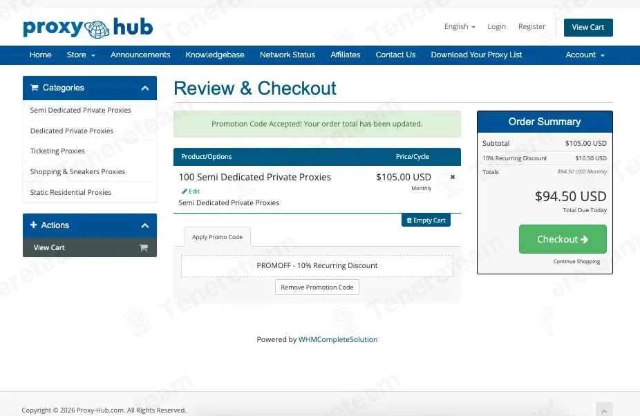 Proxy-Hub coupon code: 10% off with PROMOFF. Tested and valid as 2 months ago.