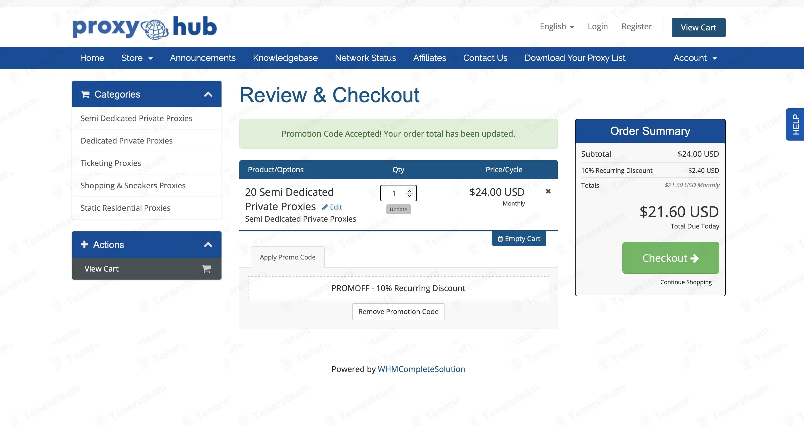 Proxy-Hub coupon code: 10% off with PROMOFF. Tested and valid as 2 months ago.