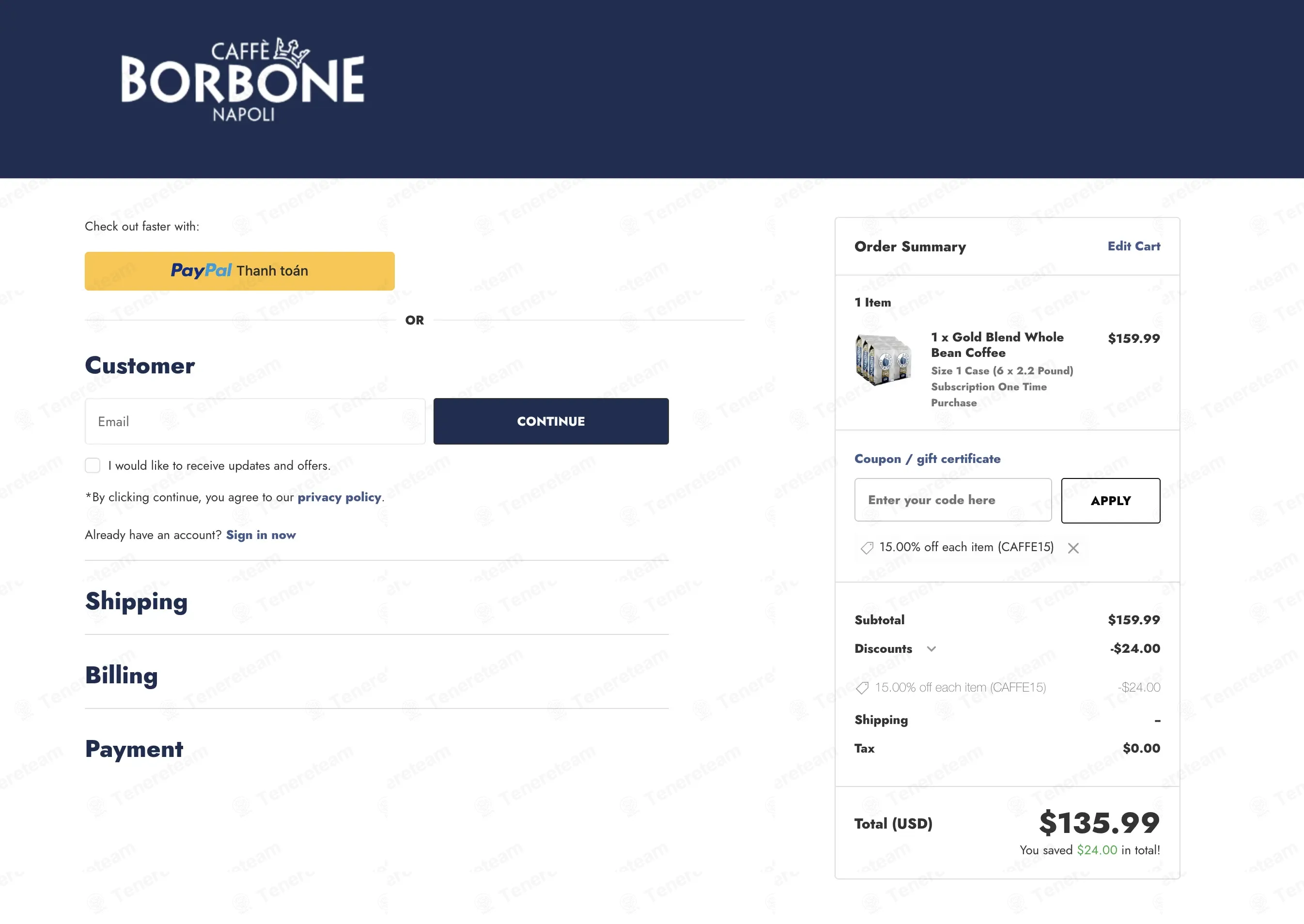 Caffe Borbone America coupon code: 15% off with CAFFE15. Tested and valid as 1 month ago.