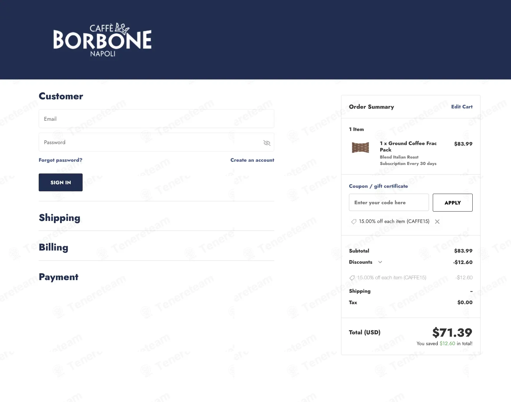Caffe Borbone America coupon code: 15% off with CAFFE15. Tested and valid as 1 month ago.