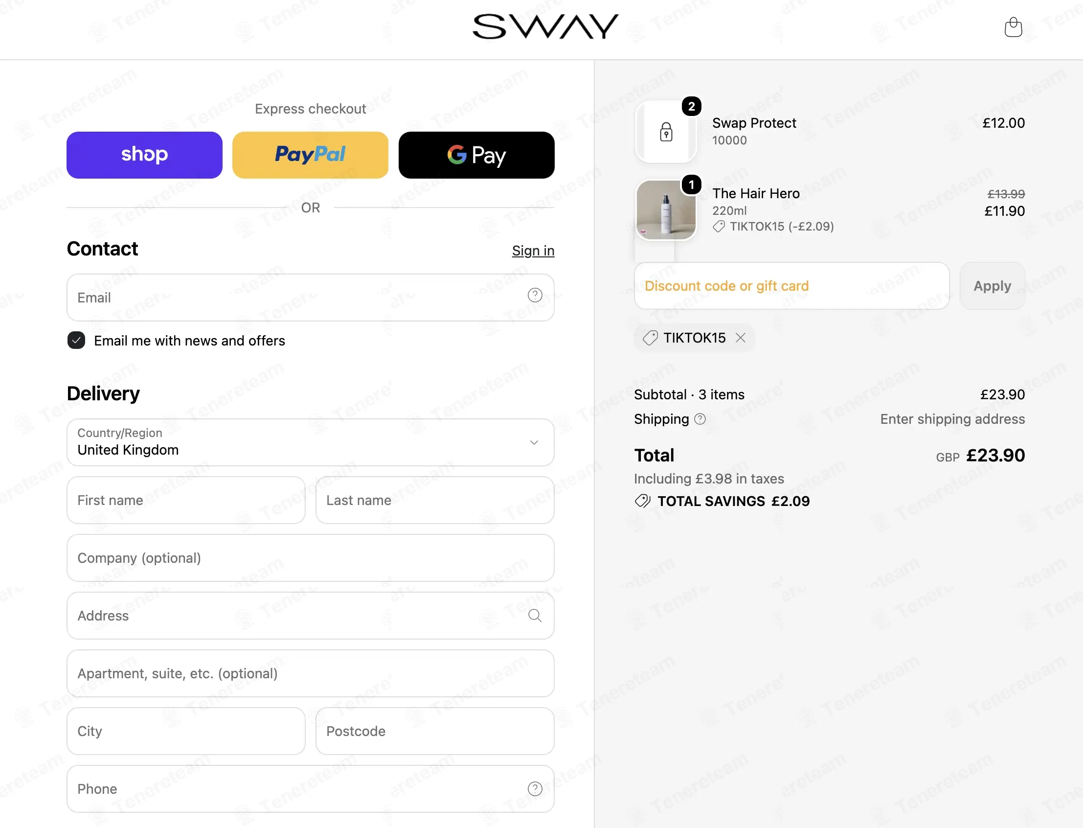 SWAY Hair Extensions coupon code: 15% off with TIKTOK15. Tested and valid as 1 week ago.