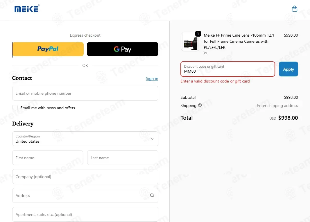 Meike Global coupon code: $80 off with MM80. Tested and valid as 3 weeks ago.