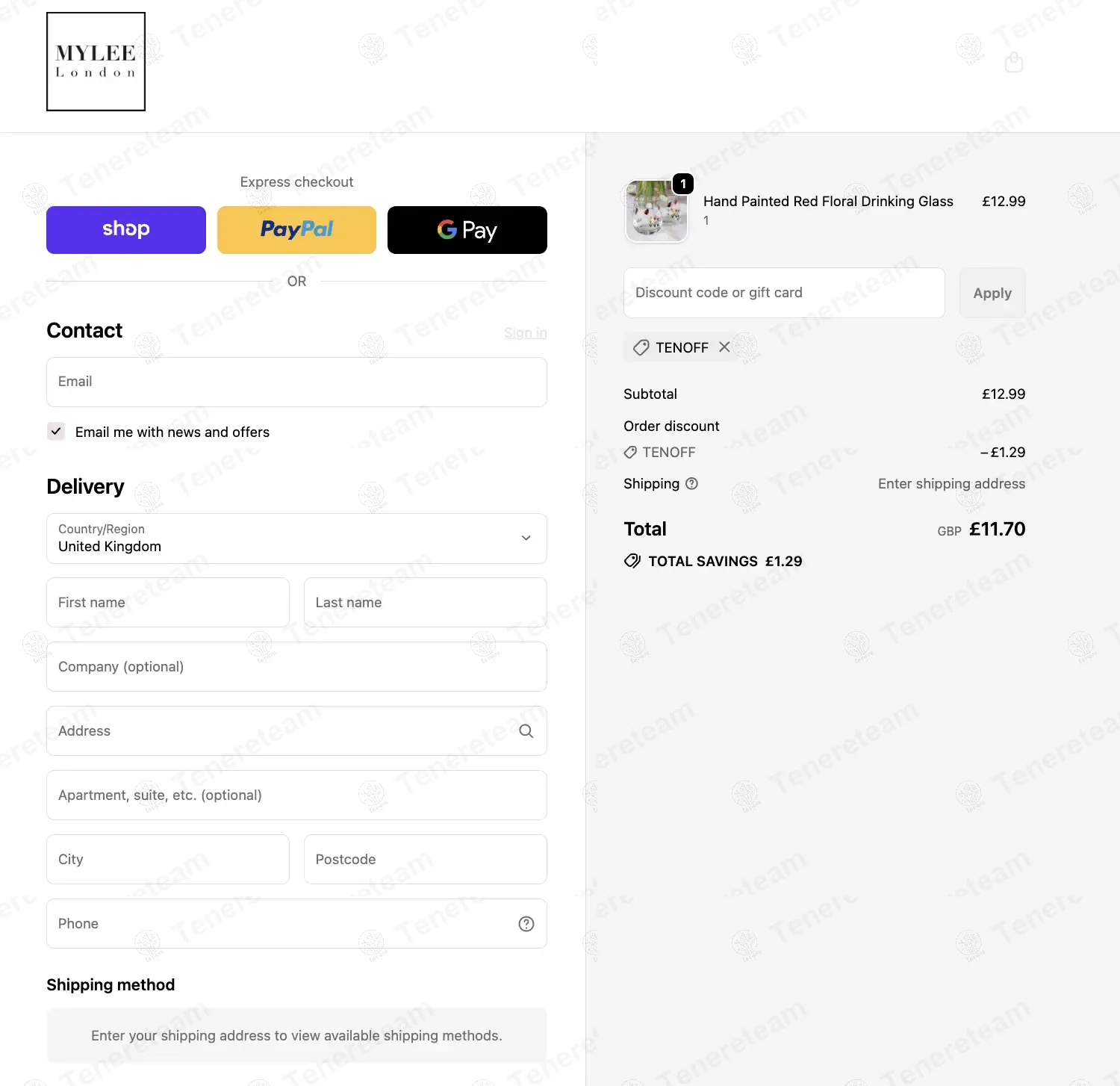 MYLEE London coupon code: 10% off with TENOFF. Tested and valid as 8 months ago.
