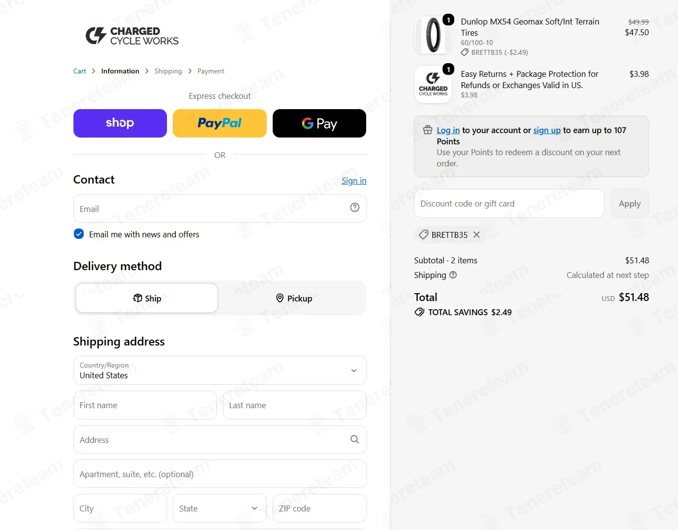 Charged Cycle Works coupon code verified as working at checkout