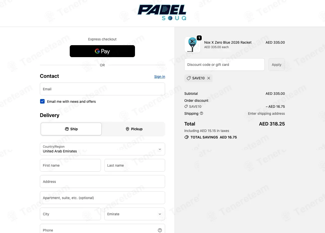 Padelsouq coupon code: 5% off with SAVE10. Tested and valid as 1 month ago.