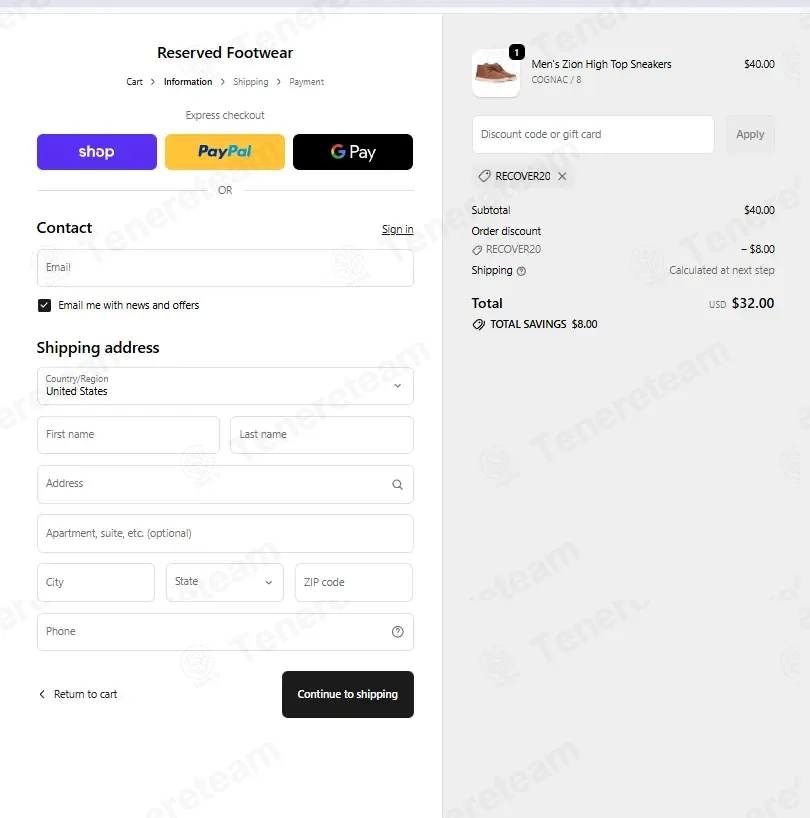 Reserved Footwear coupon code: 20% off with RECOVER20. Tested and valid as 1 month ago.