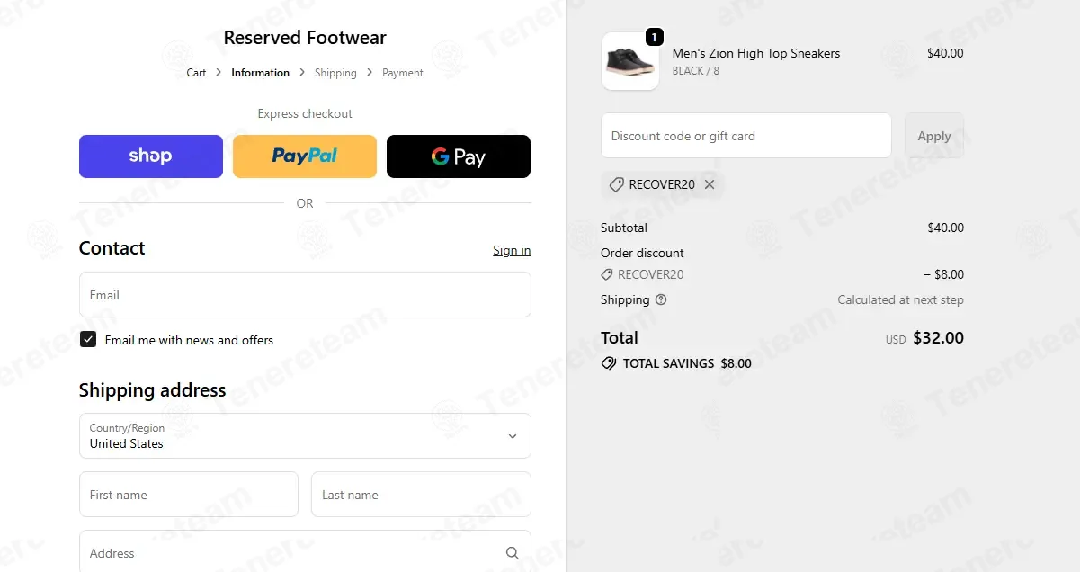Reserved Footwear coupon code: 20% off with RECOVER20. Tested and valid as 1 month ago.
