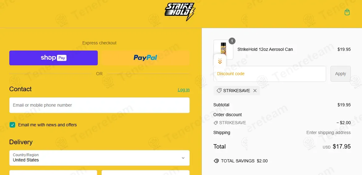 StrikeHold apply coupon code