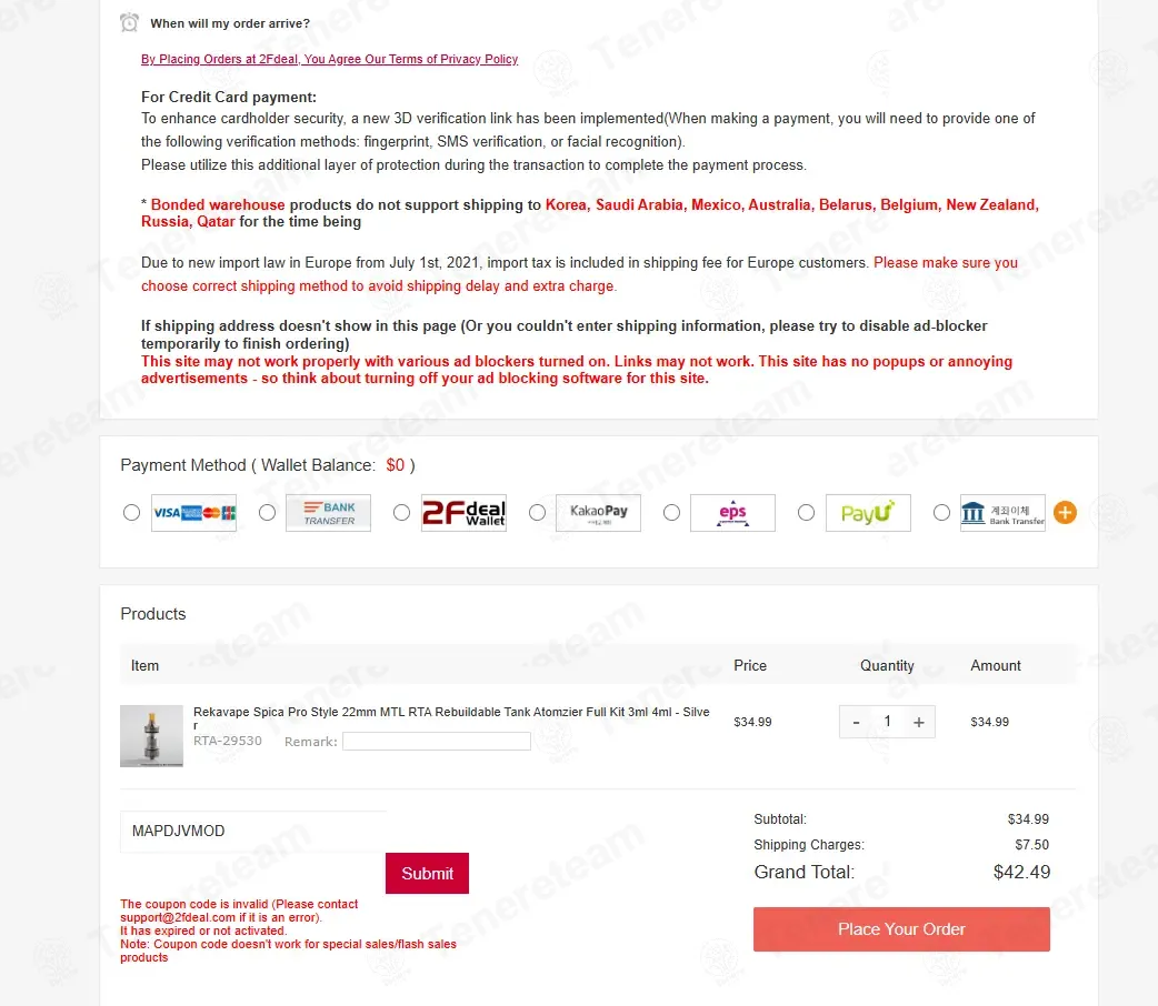 2fdeal coupon code: 10% off with MAPDJVMOD. Tested and valid as 1 month ago.