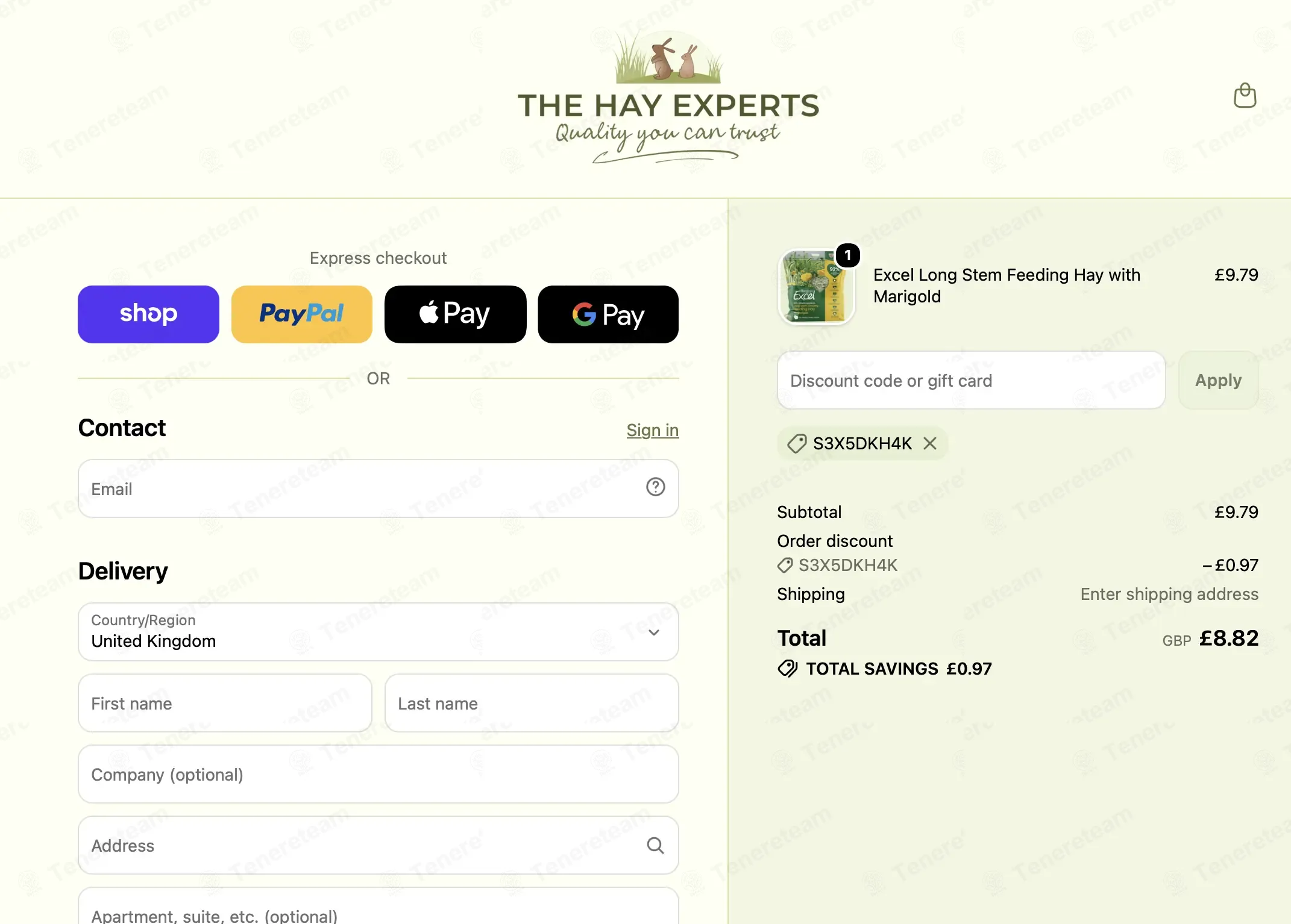 The Hay Experts coupon code verified as working at checkout