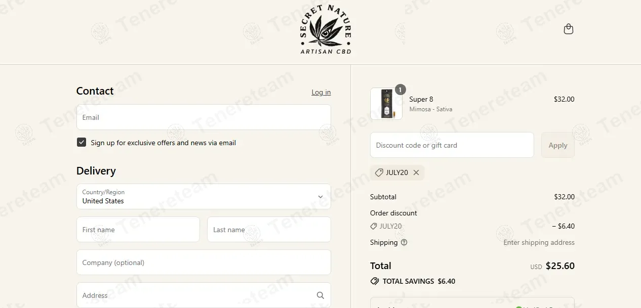 Secret Nature apply coupon code