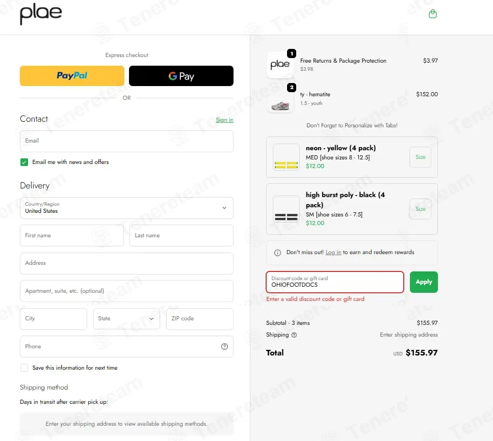PLAE Shoes coupon code: 10% off with OHIOFOOTDOCS. Tested and valid as 1 month ago.