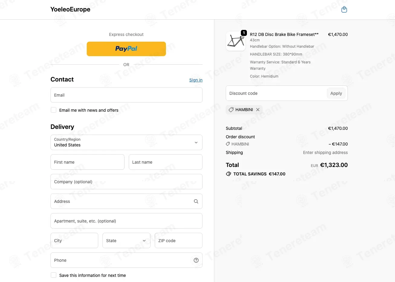 Yoeleo Europe coupon code: 10% off with HAMBINI. Tested and valid as 1 week ago.