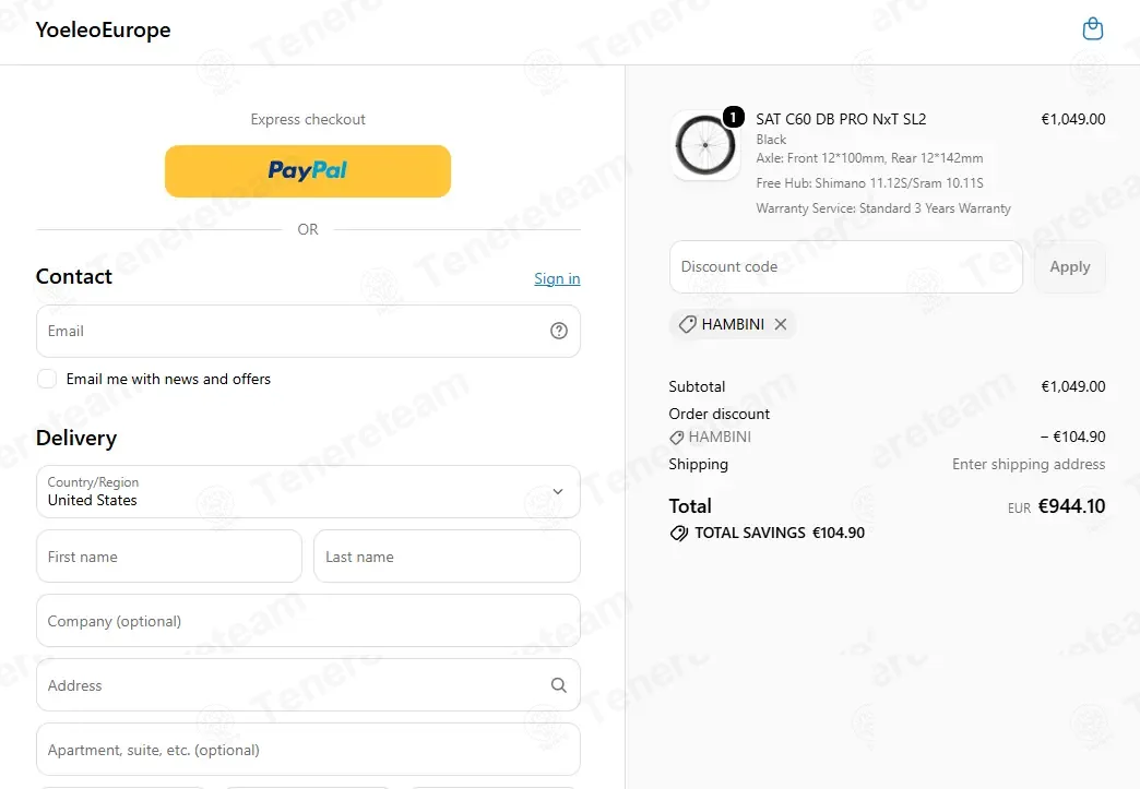 Yoeleo Europe coupon code: 10% off with HAMBINI. Tested and valid as 1 week ago.