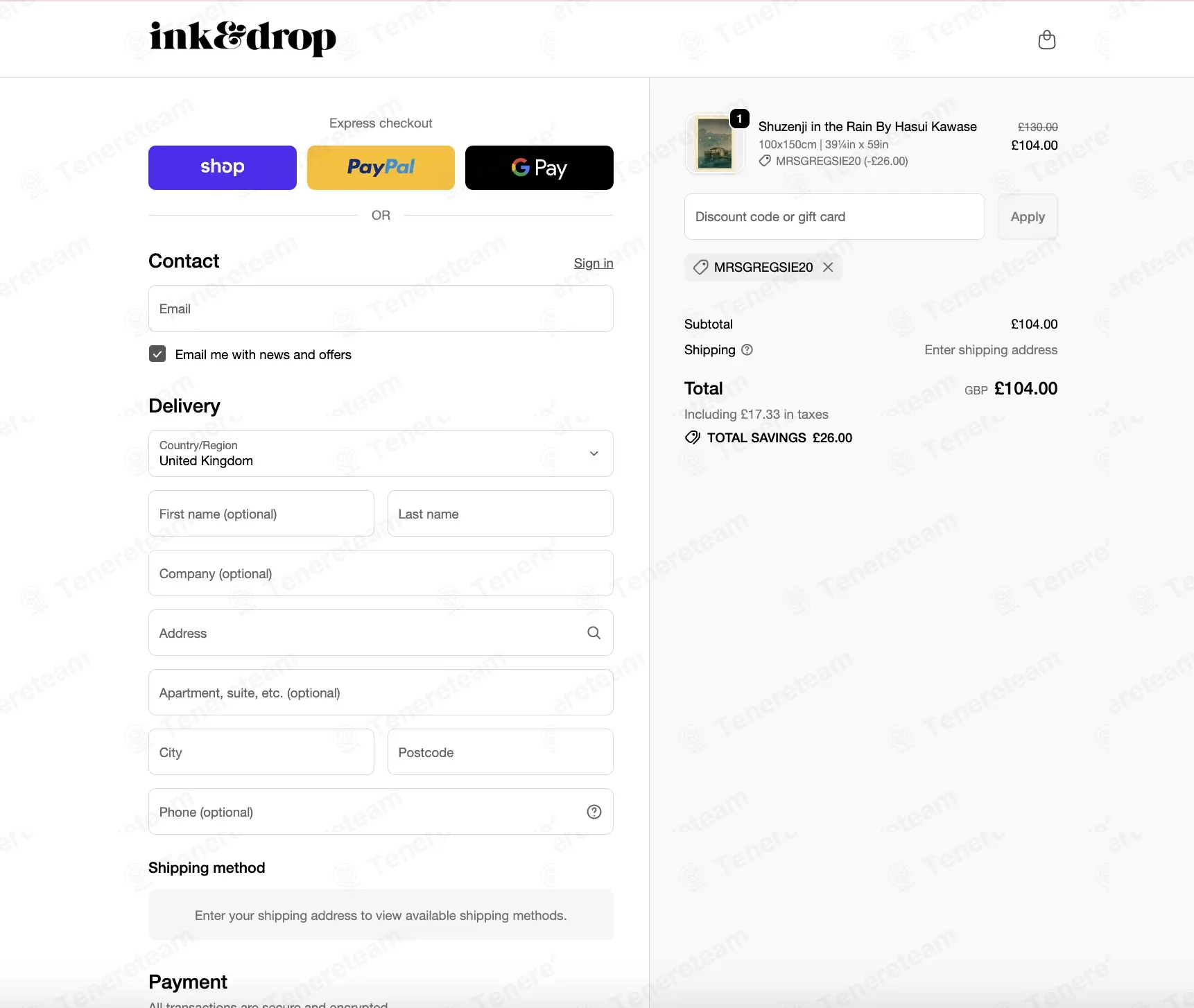 InkAndDrop coupon code: 20% off with MRSGREGSIE20. Tested and valid as 1 month ago.