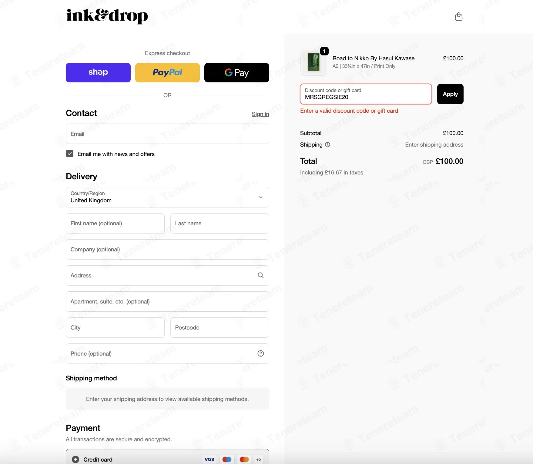 InkAndDrop coupon code: 20% off with MRSGREGSIE20. Tested and valid as 1 month ago.