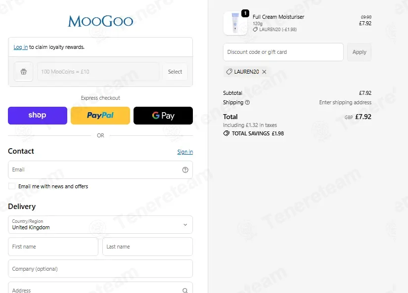 MooGoo UK apply coupon code
